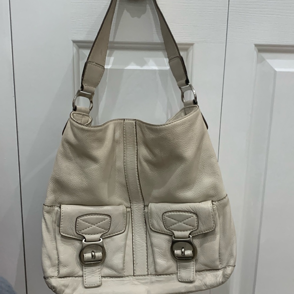 MICHAEL KORS CREAM COLOR LEATHER BAG